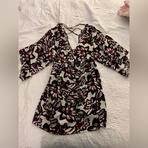 Deep V Floral Dress !